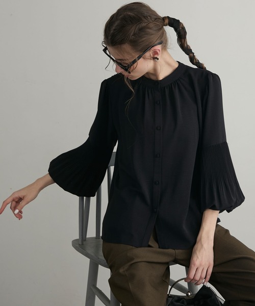 Ballsey ブラック バルーンスリーブ シャツ SERACE（セラス）の「【SERACE】Loose silhouette gradation