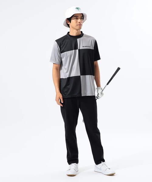 BEAMS GOLF tシャツ ORANGE LABEL / ブロックチェック モック