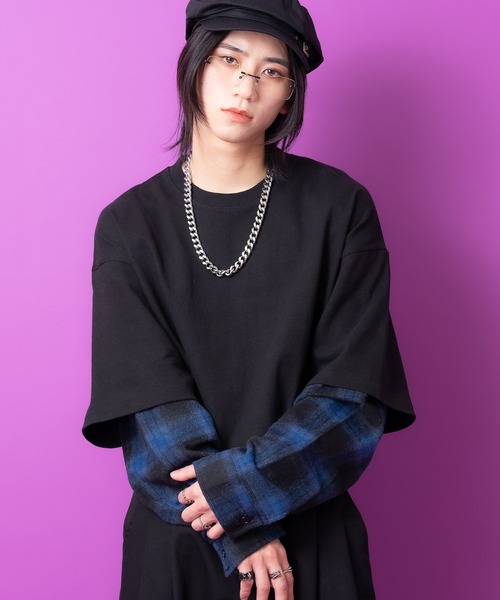 Maison kinema Long hair band ヘアバンド ブラック tシャツ スーツ