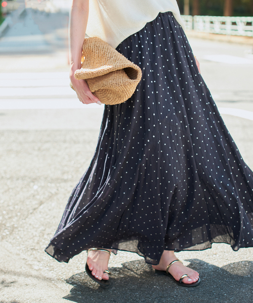 SLOBE IENA スカート PEボイル切替ギャザースカート : ZOZOTOWN