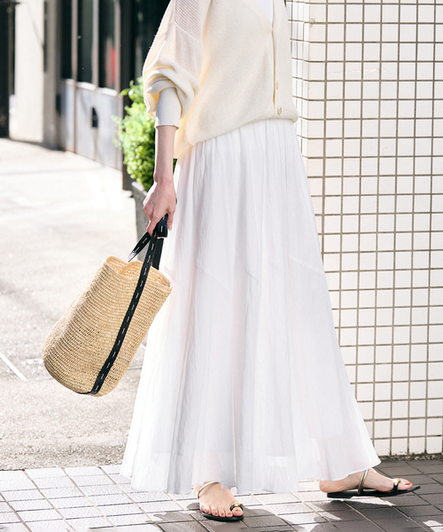 SLOBE IENA スカート PEボイル切替ギャザースカート : ZOZOTOWN