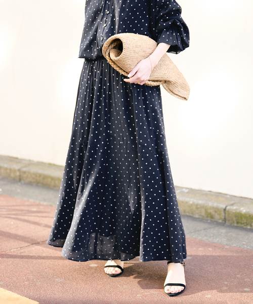 SLOBE IENA スカート PEボイル切替ギャザースカート : ZOZOTOWN