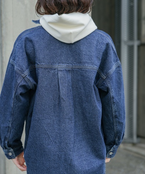素敵 フリンジ オーバーサイズ オシャレ ルーズＧジャン Bou Jeloud デニムジャケット gジャン 12ozデニムオーバーサイズ