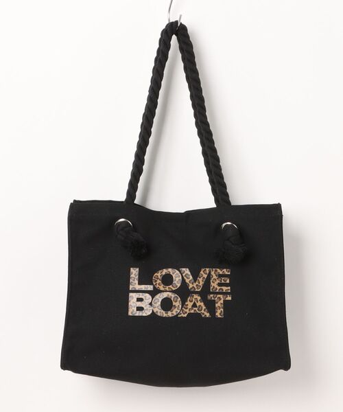 LOVE BOAT ブラックトートバッグ LOVE BOAT（ラブ・ボート）の「□別注 LOVE BOAT トートバッグ