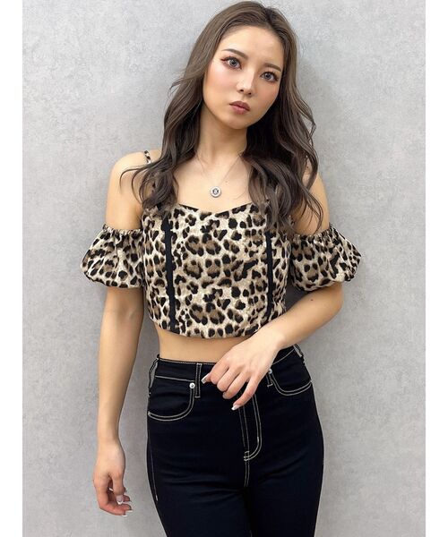 即日発送！GYDA オフショルバルーンスリーブブラウス ミックス　完売カラー ジェイダ GYDA オフショルバルーンスリーブブラウス （オフ