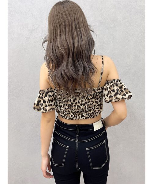 即日発送！GYDA オフショルバルーンスリーブブラウス ミックス　完売カラー GYDA ブラウス シャツ オフショルバルーンスリーブブラウス