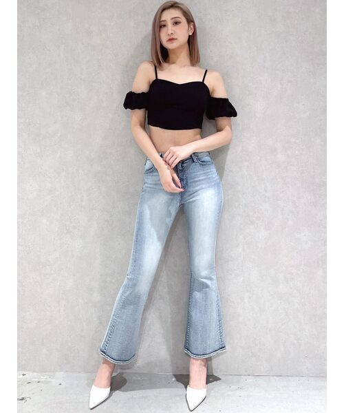 即日発送！GYDA オフショルバルーンスリーブブラウス ミックス　完売カラー GYDA ブラウス シャツ オフショルバルーンスリーブブラウス