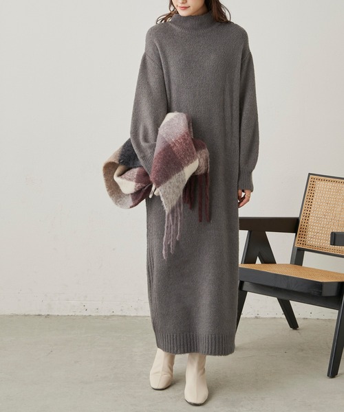 「CLEARIMPRESSION 」 ニットワンピース FREE グレー レディース_画像3