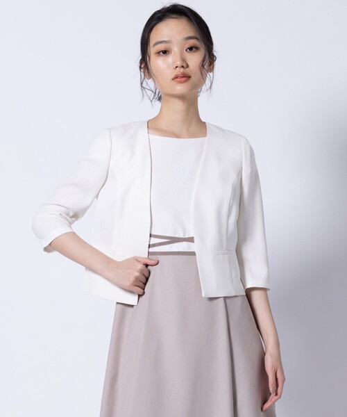 TOCCA ノーカラージャケット TOCCA ジャケット ノーカラージャケット BRIGHT LUMINOUS 七分袖