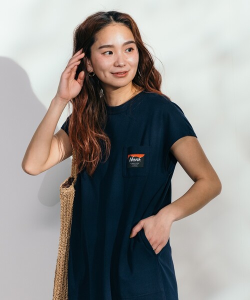 フリークスストア×ナンガ　フレンチスリーブ　ワンピース FREAK'S STORE ワンピース NANGA × STORE/ナンガ 別注 ポケット