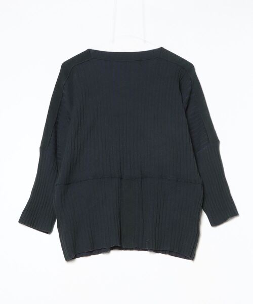 「mercibeaucoup，」 7分袖ニット 01 ネイビー レディース_画像2