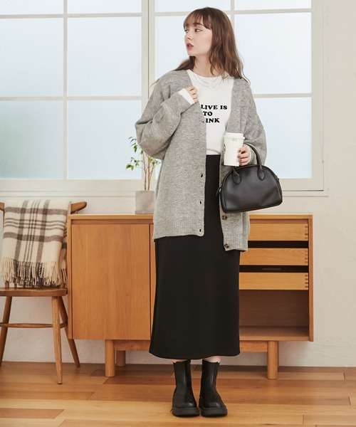 「ANGIE」 ニットカーディガン FREE ブルー レディース_画像5