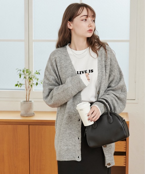 「ANGIE」 ニットカーディガン FREE ブルー レディース_画像6