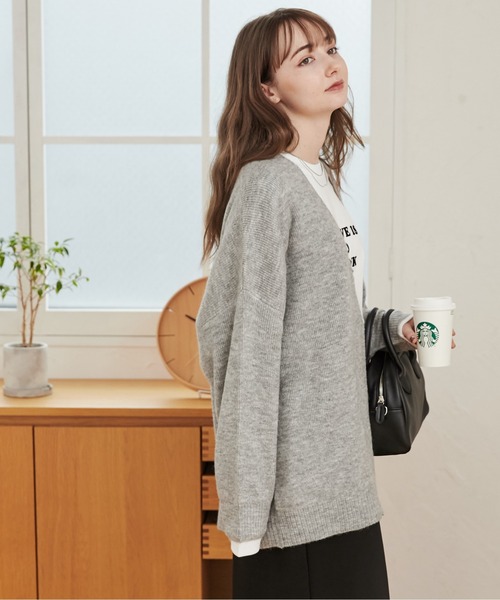 「ANGIE」 ニットカーディガン FREE ブルー レディース_画像7