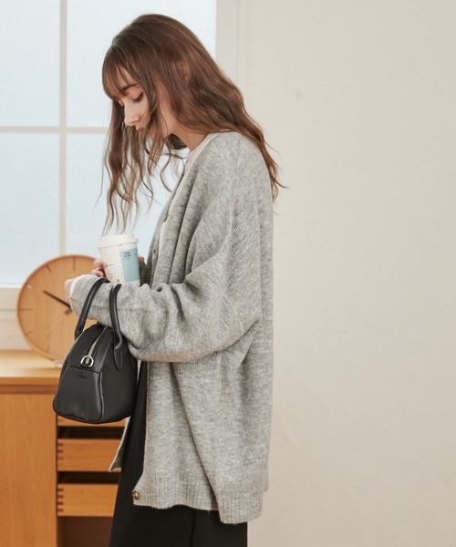 「ANGIE」 ニットカーディガン FREE ブルー レディース_画像9