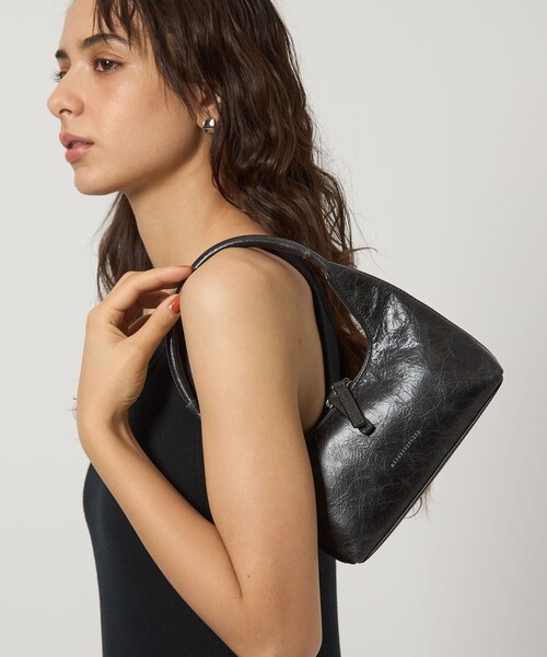 ●MARGE SHERWOOD●HOBO MINI トートバッグ 可愛い 大人気 Marge Sherwood Mini hobo out pocket bag glossy black leather