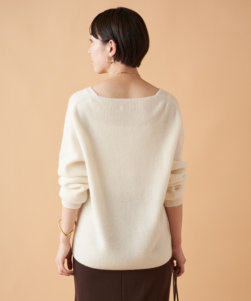 「LOUNGEDRESS」 Vネックニット FREE モカ レディース_画像5