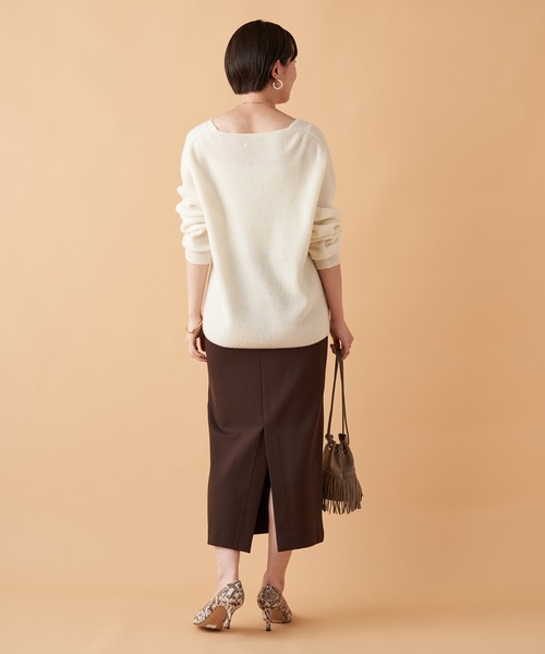 「LOUNGEDRESS」 Vネックニット FREE モカ レディース_画像9