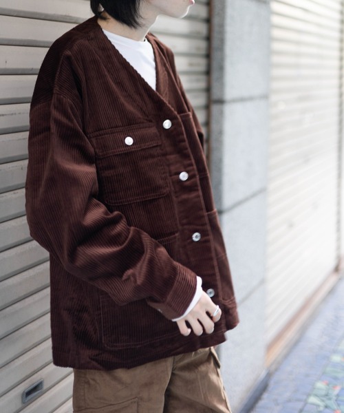 NYLAUS（ナイラス） コーデュロイジャケット LL ブラウン メンズ