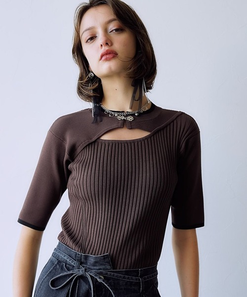 HARE フロントアキチャイナリブニット HARE｜フロントアキチャイナリブニット | Rakuten Fashion(楽天