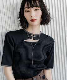 HARE｜フロントアキチャイナリブニット | Rakuten Fashion(楽天