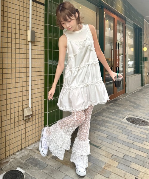 SOLLON.（ソルロン） パンツ 2段フリルレースパンツ レディース