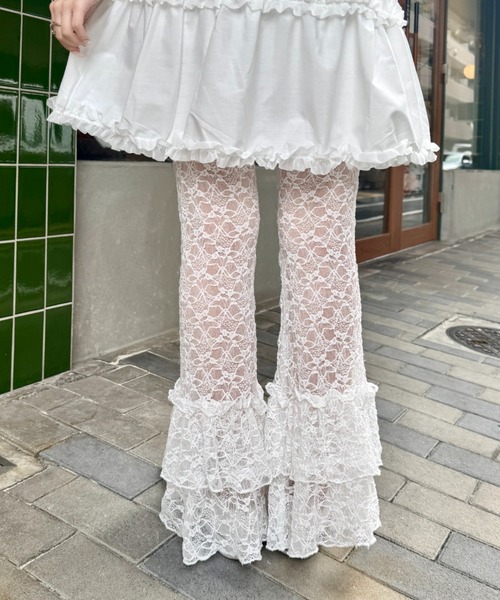 SOLLON.（ソルロン） パンツ 2段フリルレースパンツ レディース