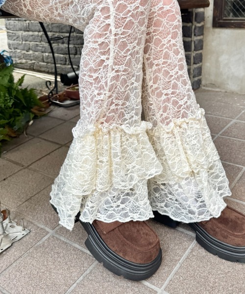 SOLLON.（ソルロン） パンツ 2段フリルレースパンツ レディース