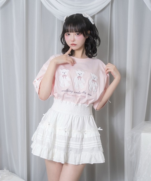 Honey Cinnamon（ハニーシナモン） tシャツ Honey Bear アップリケT