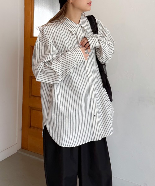 PICHI ブラウス シャツ ストライプルーズシャツ レディース : ZOZOTOWN