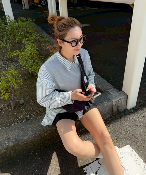 PICHI ブラウス シャツ ストライプルーズシャツ レディース : ZOZOTOWN