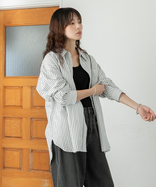 PICHI ブラウス シャツ ストライプルーズシャツ レディース : ZOZOTOWN