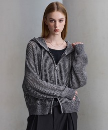 CLEL（クレイル） パーカー 「CLEL」Watermark Knitting Mesh Zip