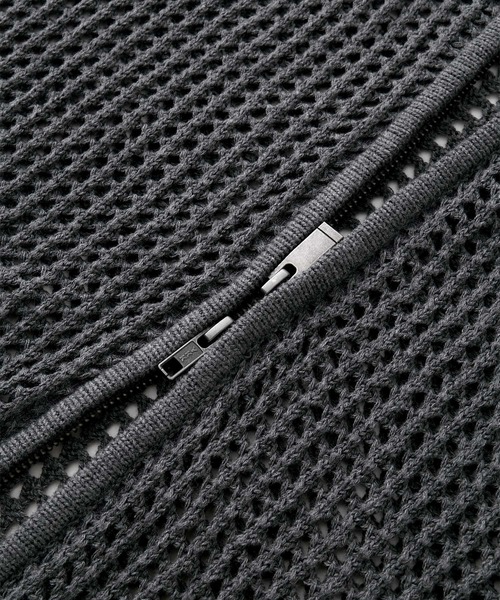 CLEL パーカー 「CLEL」Watermark Knitting Mesh Zip Parka