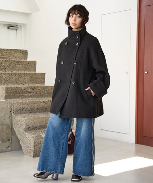 「PAGEBOY」 ピーコート FREE ブラック レディース_画像2