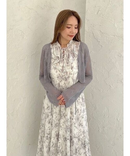 SNIDEL｜クロップドフリルカーディガン | Rakuten Fashion(楽天