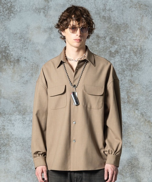 glamb（グラム） シャツ Suit Fabric Work Shirt / スーツファブリック