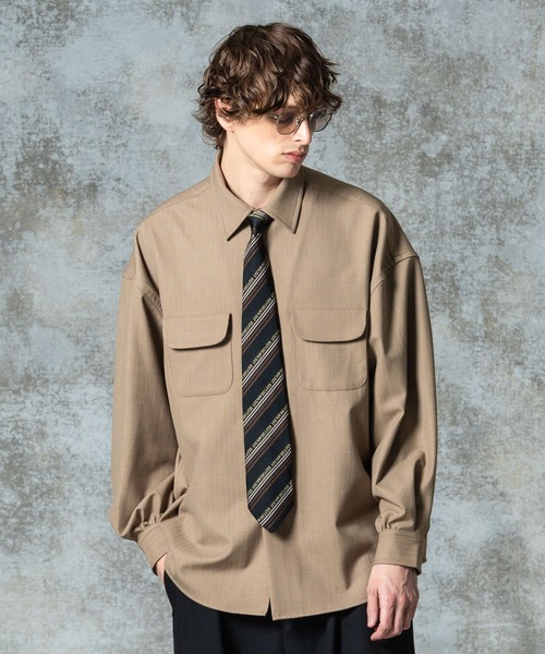 glamb（グラム） シャツ Suit Fabric Work Shirt / スーツファブリック