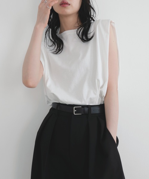 tシャツ 背中空きショルダータックトップス レディース オープンバック Tシャツ 背中開き ドロップショルダー トップス