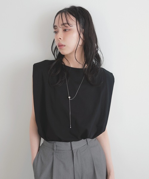 tシャツ タックショルダーリラックスTEE レディース タックショルダーリラックスTEE(FREE WHITE): : ウィメンズ