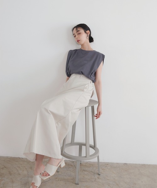 LIAN tシャツ ショルダータックトップス レディース : ZOZOTOWN