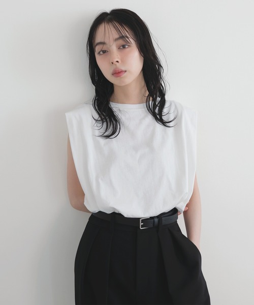 LIAN tシャツ ショルダータックトップス レディース : ZOZOTOWN
