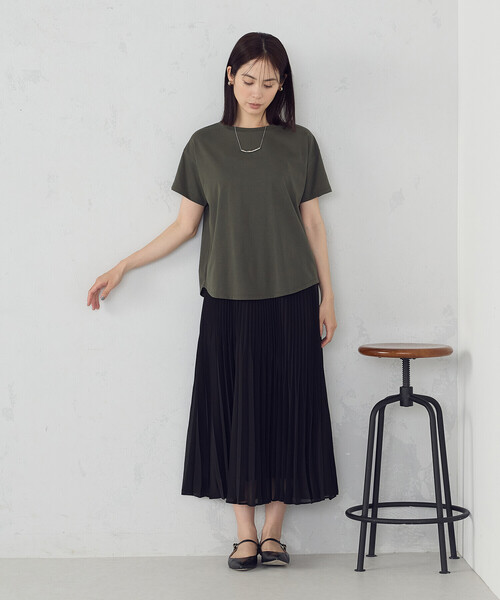 スカート シフォンジョーゼット アシンメトリープリーツ