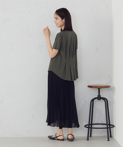 スカート シフォンジョーゼット アシンメトリープリーツ