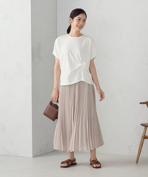 スカート シフォンジョーゼット アシンメトリープリーツ