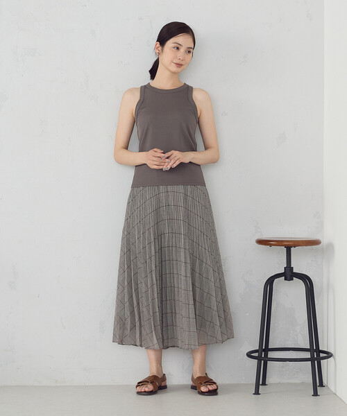 スカート シフォンジョーゼット アシンメトリープリーツ
