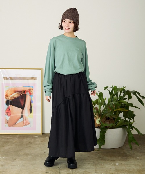 tシャツ Los Angeles Apparel/ロサンゼルスアパレル 6.5oz L/S Grmnt DyeCrewNeck 長袖Tシャツ レディー