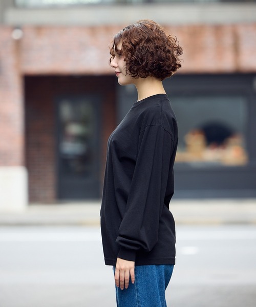 tシャツ Los Angeles Apparel/ロサンゼルスアパレル 6.5oz L/S Grmnt DyeCrewNeck 長袖Tシャツ レディー