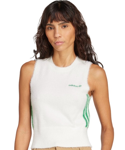 ベスト ジレ adidas FLUFFY VEST / アディダス フラッフィー ニットベスト レディース adidas ベスト ジレ FLUFFY VEST / アディダス フラッフィー
