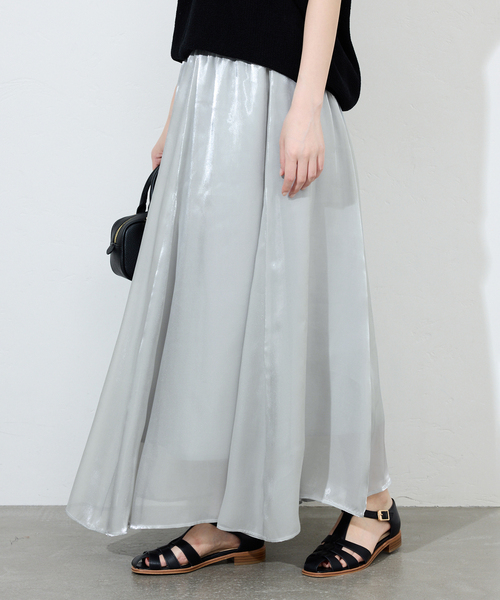 新品 SLOBE IÉNA シャイニー シルバー フレアロングスカート 現行品 SLOBE IENA スカート シャイニースカート : ZOZOTOWN Yahoo!店